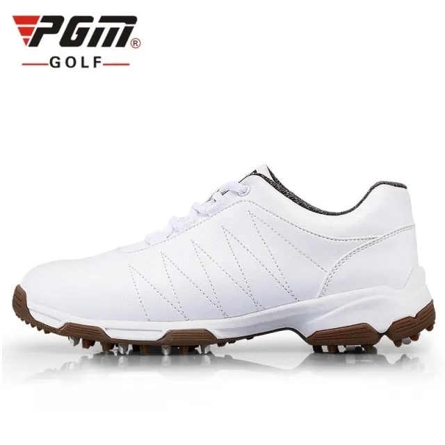 Athletic Shoes Women'S Golf Shoes Leather Golf Shoes Slip Resistant Waterproof Sneakers Spikes Nail Breathable Lightweight Soft Shoes