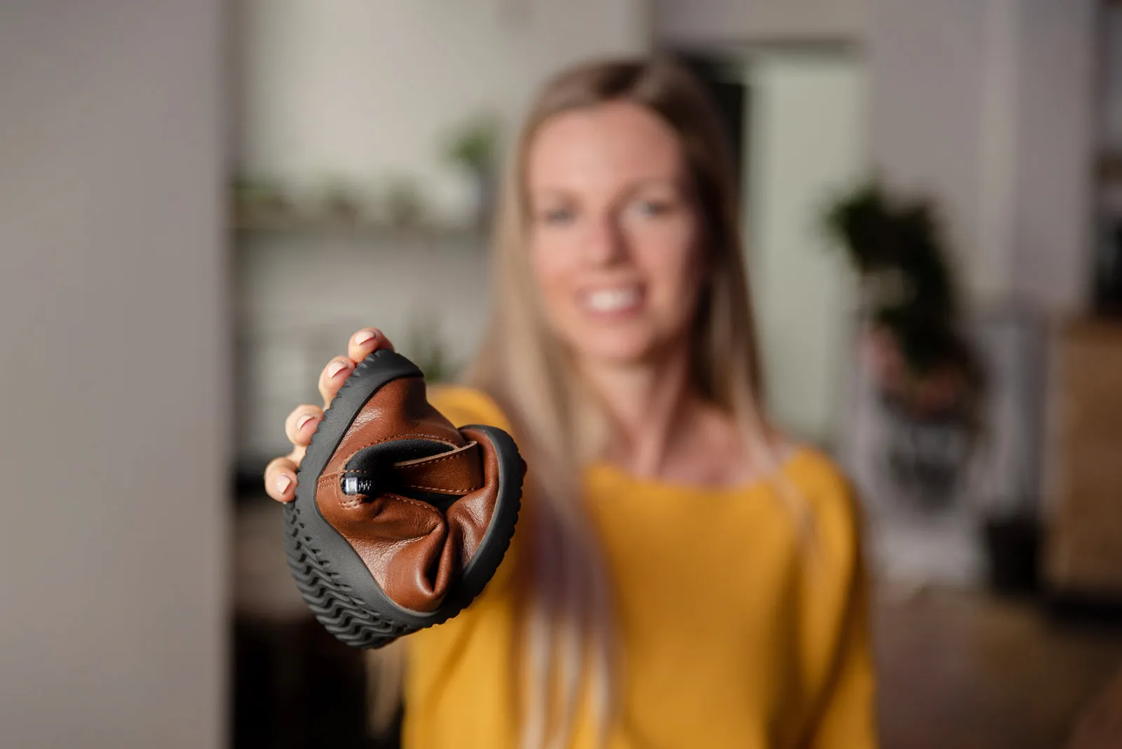 Womens barefoot brown mid-calf boots Tiktok Shoes