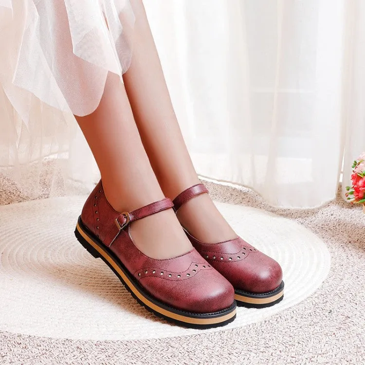 Flat Soled Soccer Shoes Women's Laser Mary Jane Flats Shoes