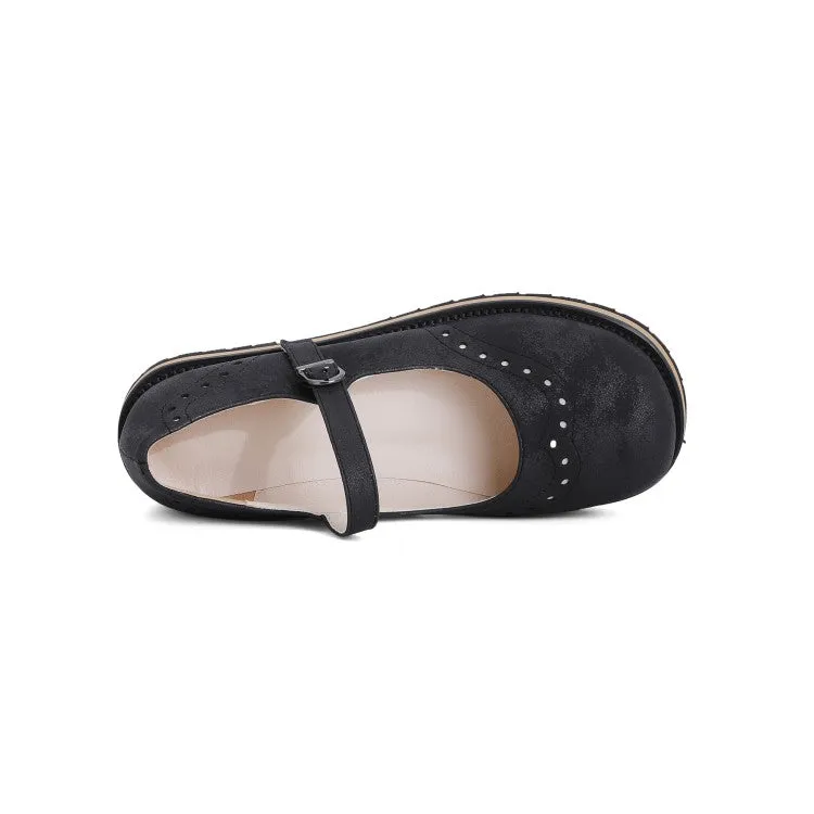 Women's Laser Mary Jane Flats Shoes Nurse Flat Shoes
