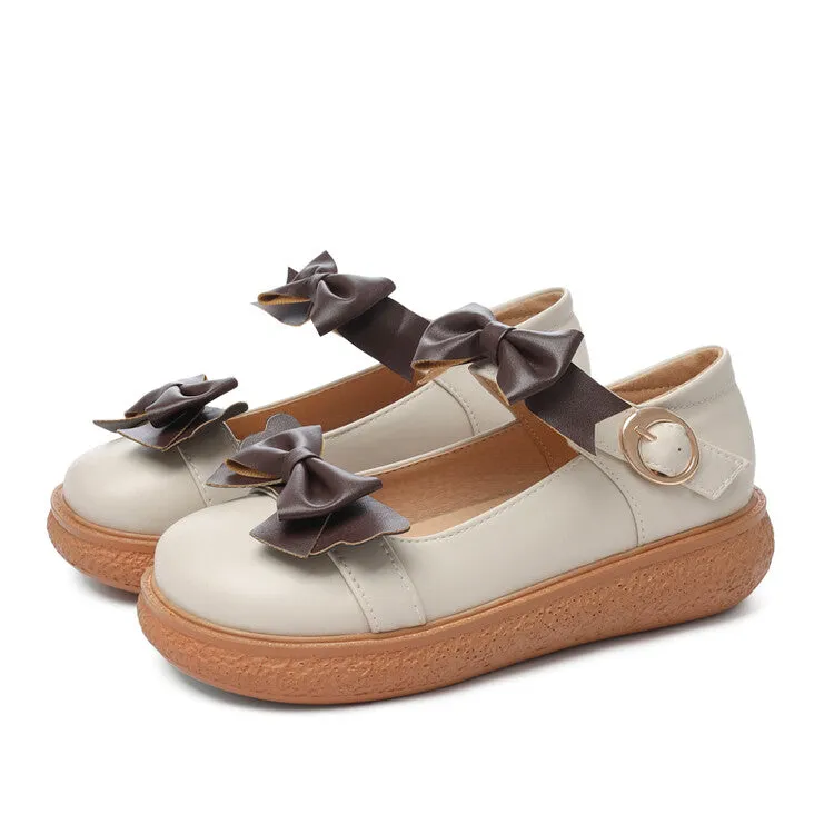Payless Shoes Flat Sandals Women's Lolita Round Toe Bowtie Mary Janes Shoes
