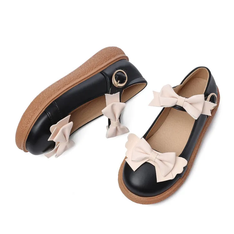 Women's Lolita Round Toe Bowtie Mary Janes Shoes Best Running Shoes For Flat Feet Pronation