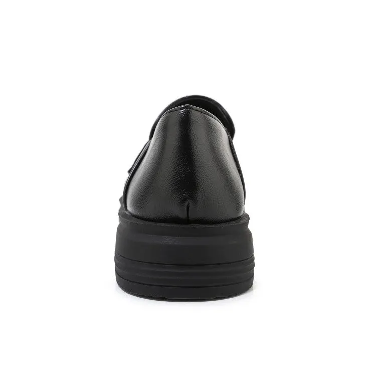 Flat Shoes With Toe Box Women's Round Toe Flat Platform Slip on Shoes