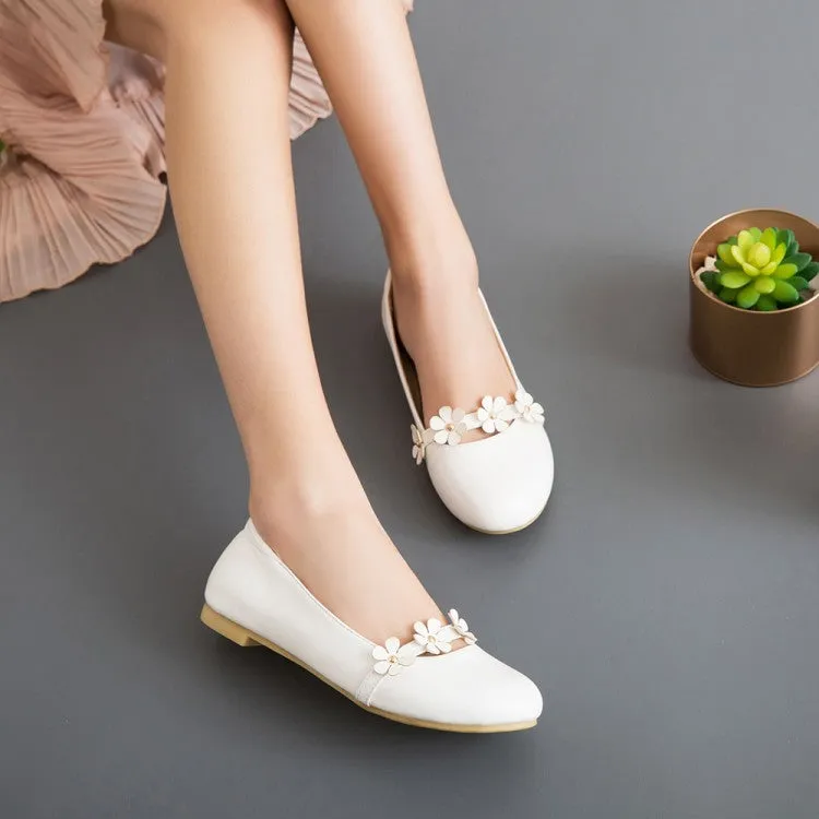 Comfortable Flat Ballet Shoes Women's Round Toe Shallow Flowers Flats Shoes
