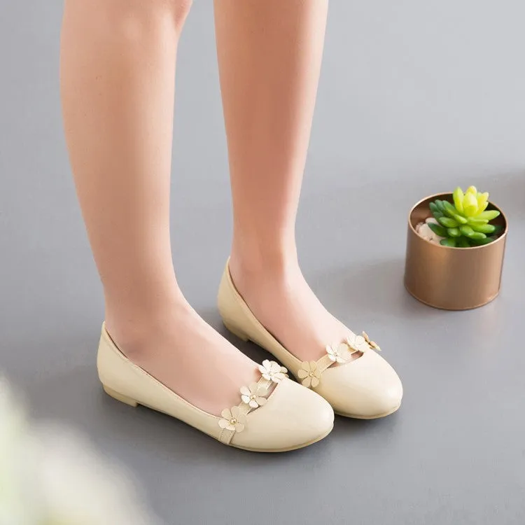 Flat Shoes To Wear With Dress Women's Round Toe Shallow Flowers Flats Shoes