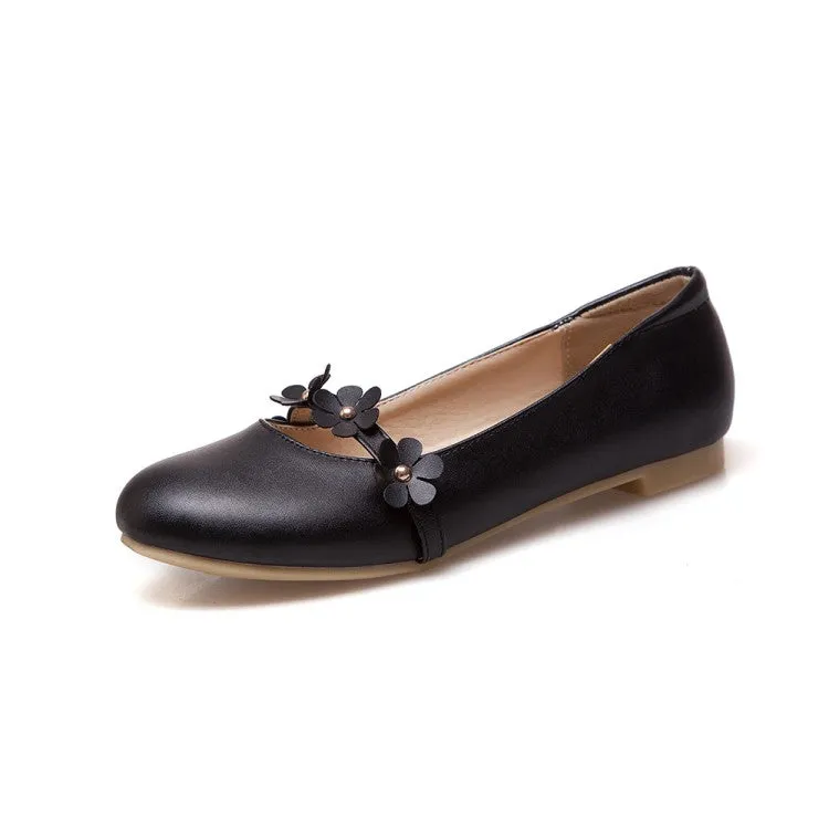 Flat Shoe Last Women's Round Toe Shallow Flowers Flats Shoes