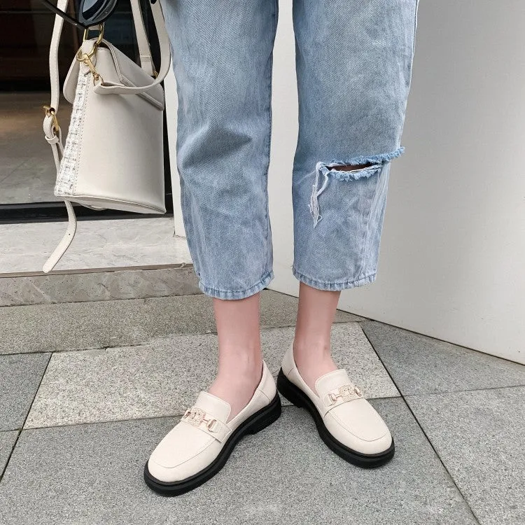 Women's Shallow Rhinestone Slip on Platform Flats Shoes Flat Shoes With Shoelaces