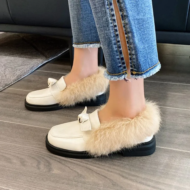 Women's Shallow Slip on Bowtie Flats Platform Shoes Orthopedic Flat Shoes