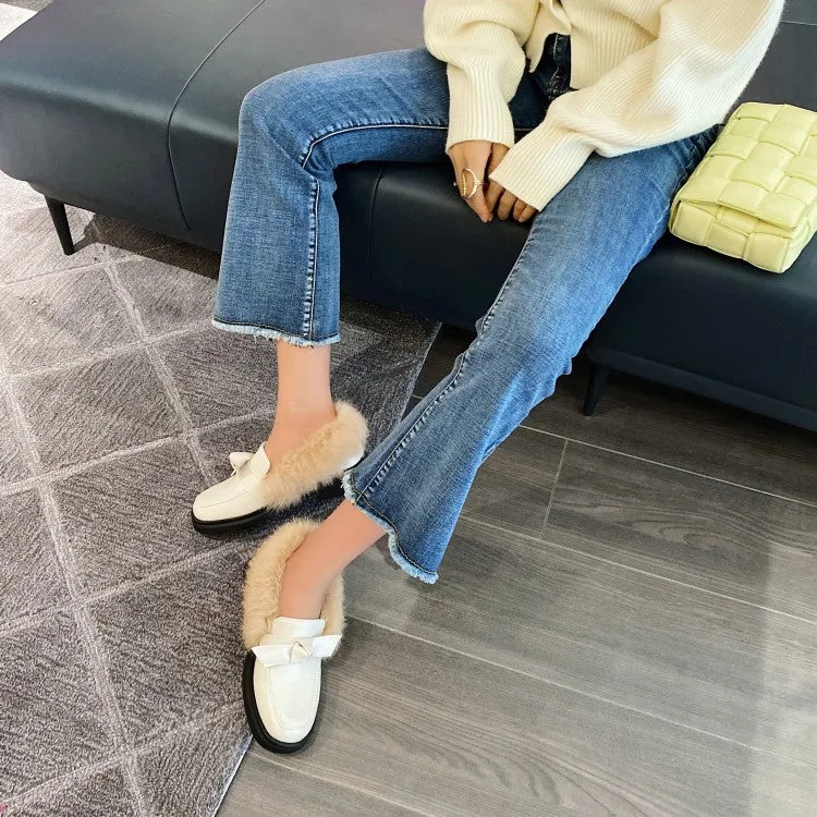 Flat Sole Casual Shoes Women's Shallow Slip on Bowtie Flats Platform Shoes