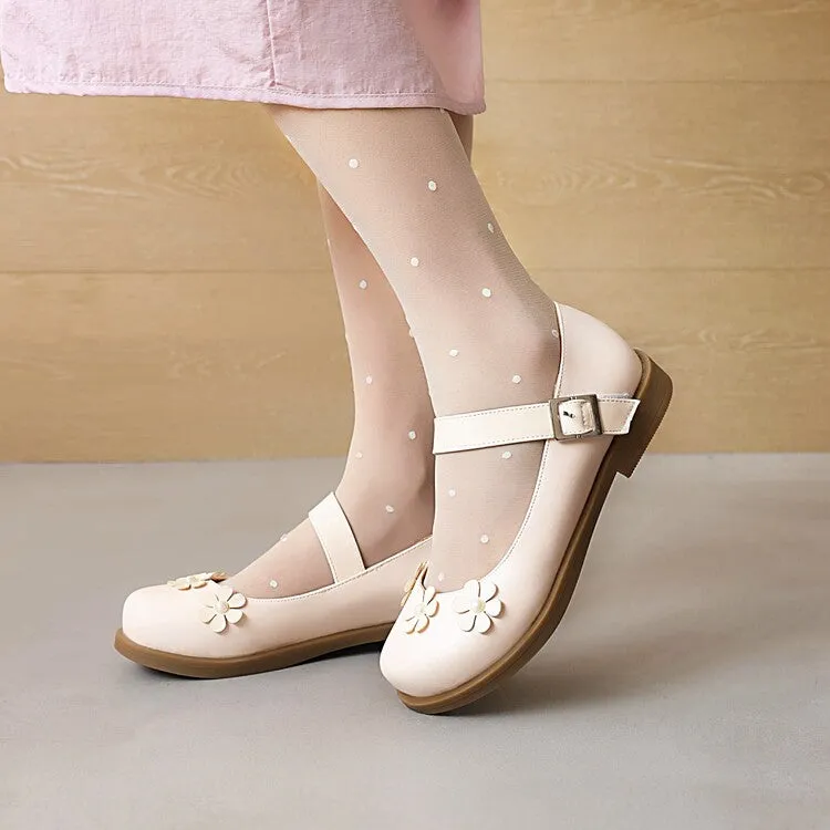 Footjoy Golf Shoes For Flat Feet Women's Solid Color Round Toe Flora Flat Many Jane Shoes