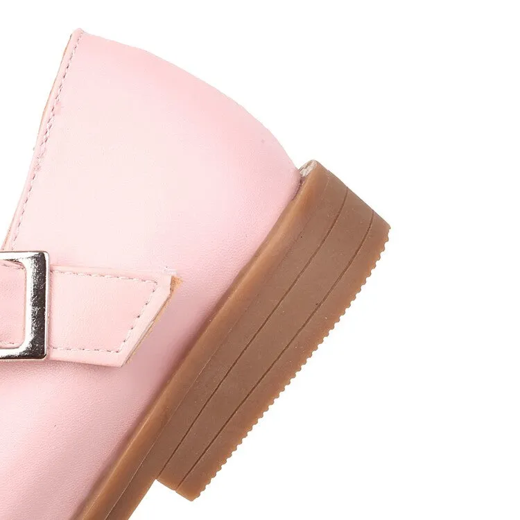 Women's Solid Color Round Toe Flora Flat Many Jane Shoes Flat Shoes Without Laces