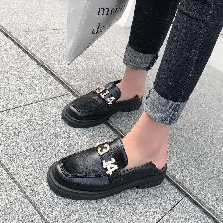 Best Shoes For Flat Pedals Women's Solid Color Round Toe Rhinestone Decor Slip on Flats Shoes