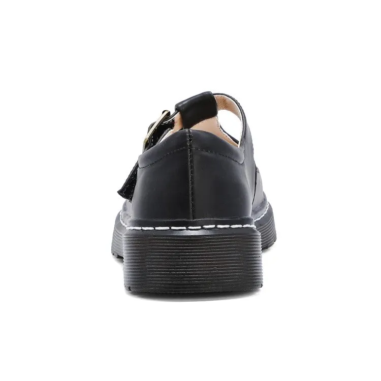 Best Distance Running Shoes For Flat Feet Women's T Strap Buckle Flats Shoes