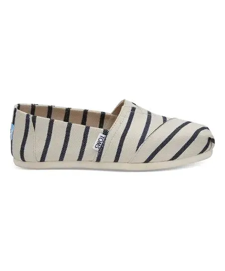 Womens TOMS Riviera Stripe  Classic Comfort & Effortless Style Soccer Casual Shoes