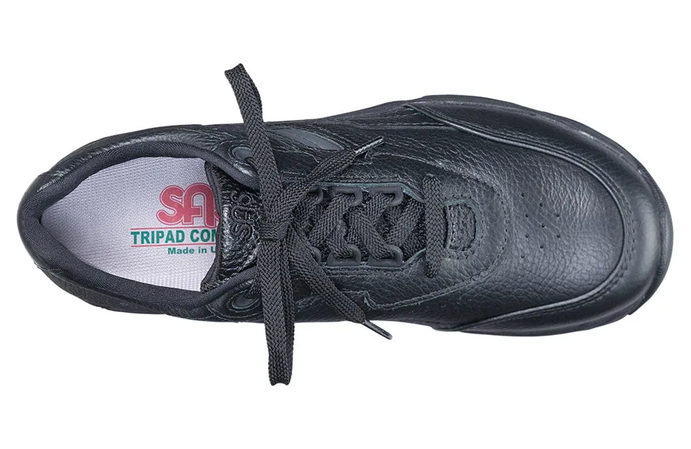 Wide Fit Trail Shoes Women's Tour Lace Up Sneaker in Black