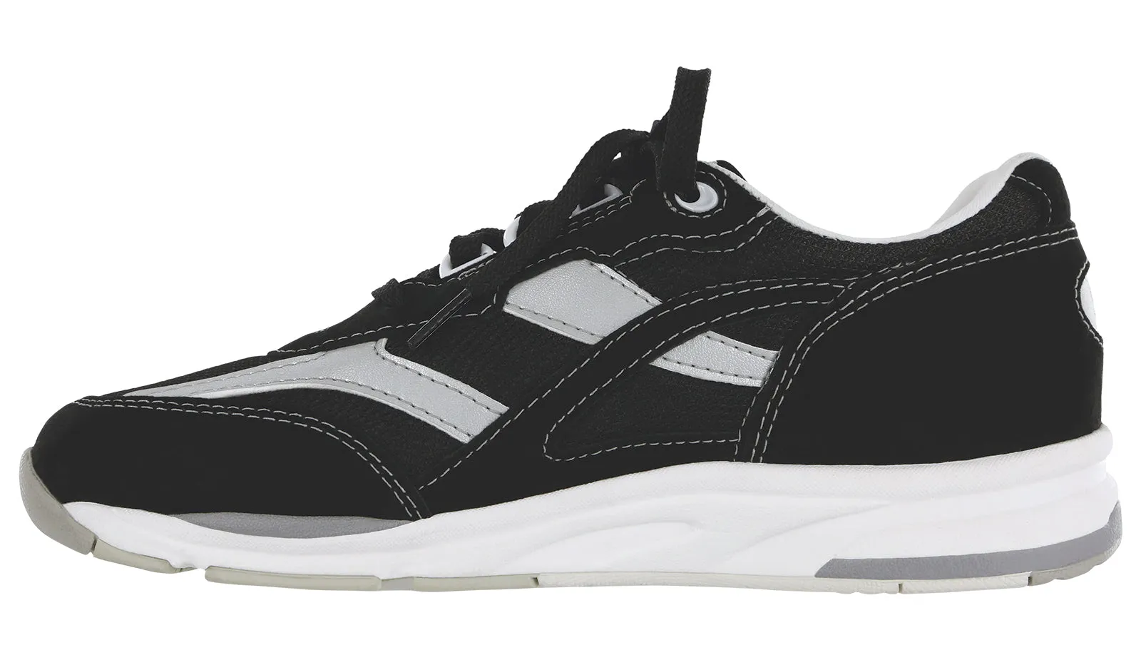 Women's Tour Mesh Lace Up Sneaker in Black / Silver Timp 4 Trail Running Shoes