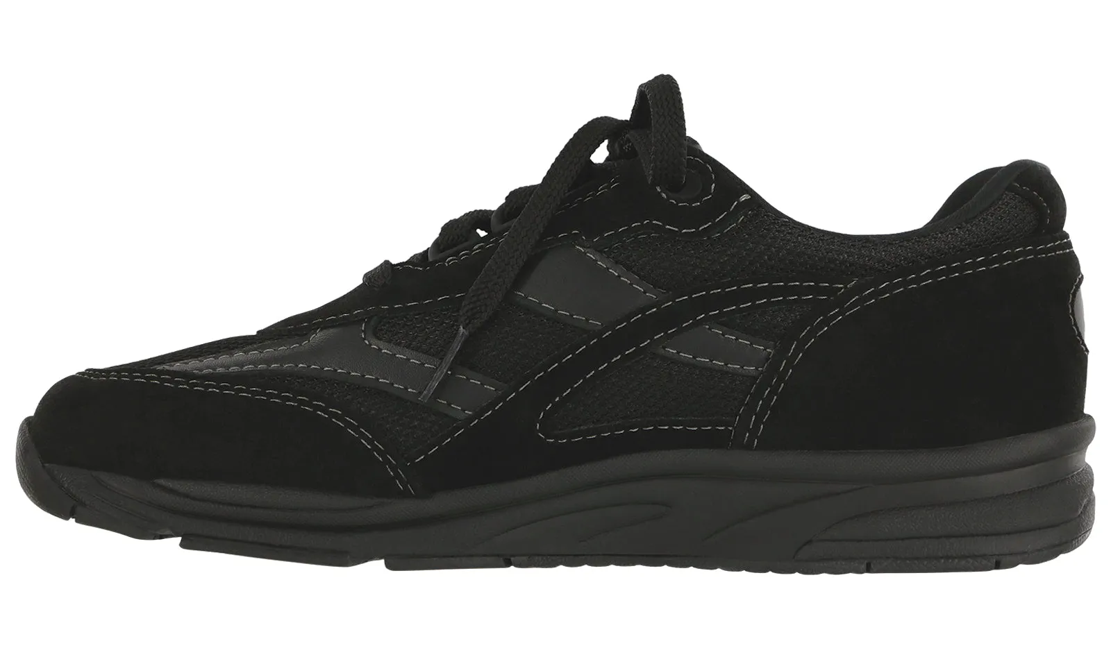 Comfy Trail Shoes Women's Tour Mesh Lace Up Sneaker Mesh in Black