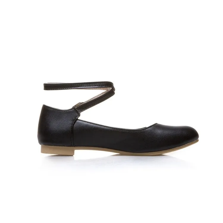 Flat Shoes Mother Bride Women's Shallow Crossed Ankle Strap Flats Shoes