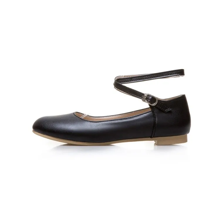 Women's Shallow Crossed Ankle Strap Flats Shoes Best Sports Shoes For Flat Feet