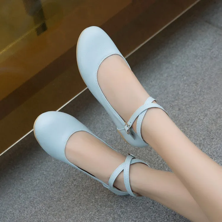 Plum Flat Shoes Women's Shallow Crossed Ankle Strap Flats Shoes