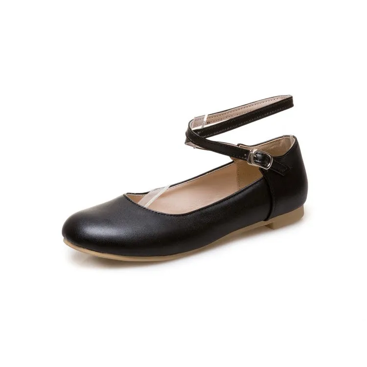 Flat Shoes That Look Good With Dresses Women's Shallow Crossed Ankle Strap Flats Shoes