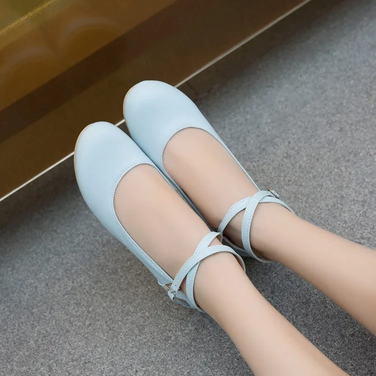 Paul Green Flat Shoes Women's Shallow Crossed Ankle Strap Flats Shoes