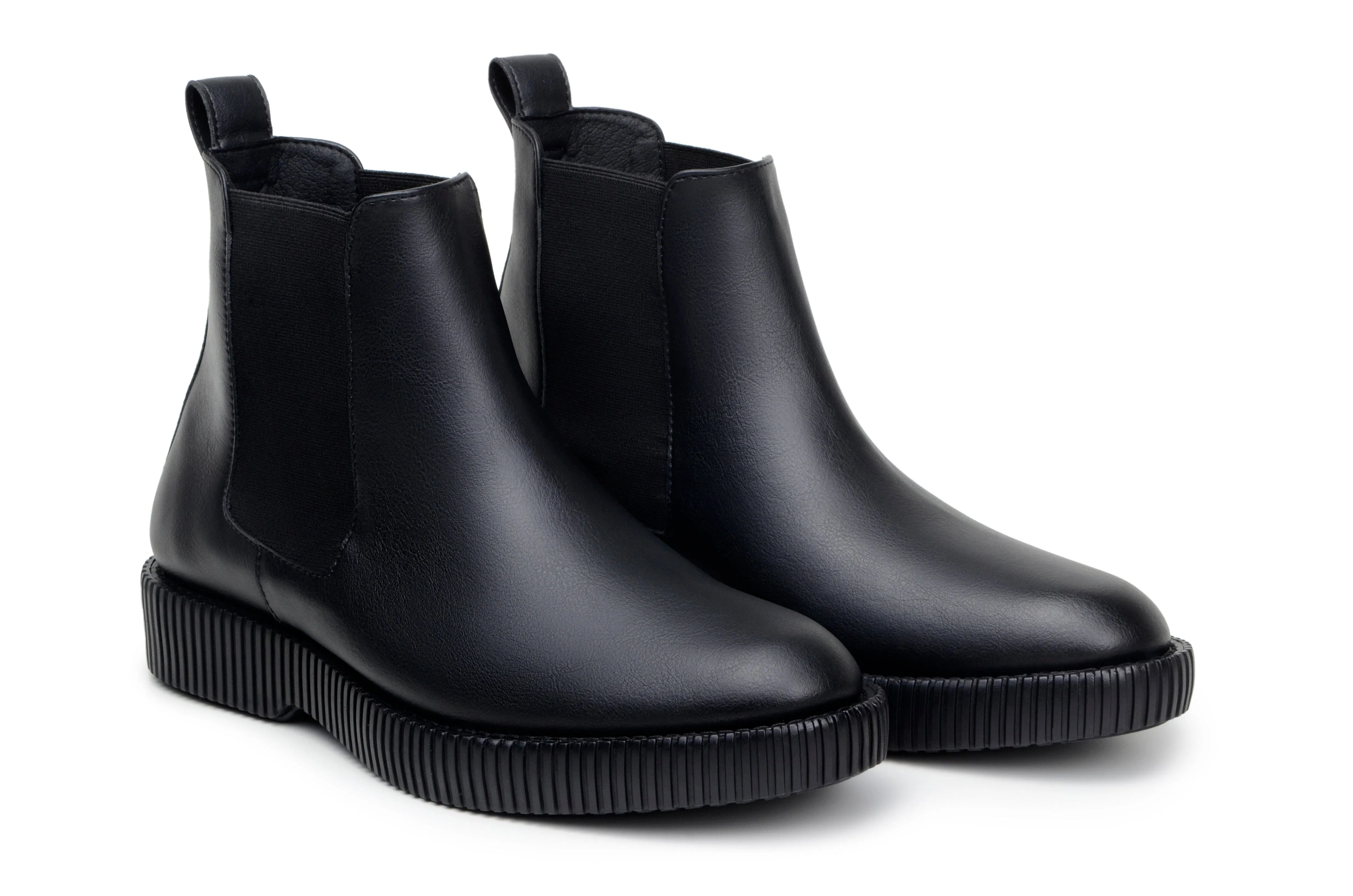 Cowboys Boots 'Rafael' men's creeper sole chelsea boot in vegan leather by Zette Shoes - black