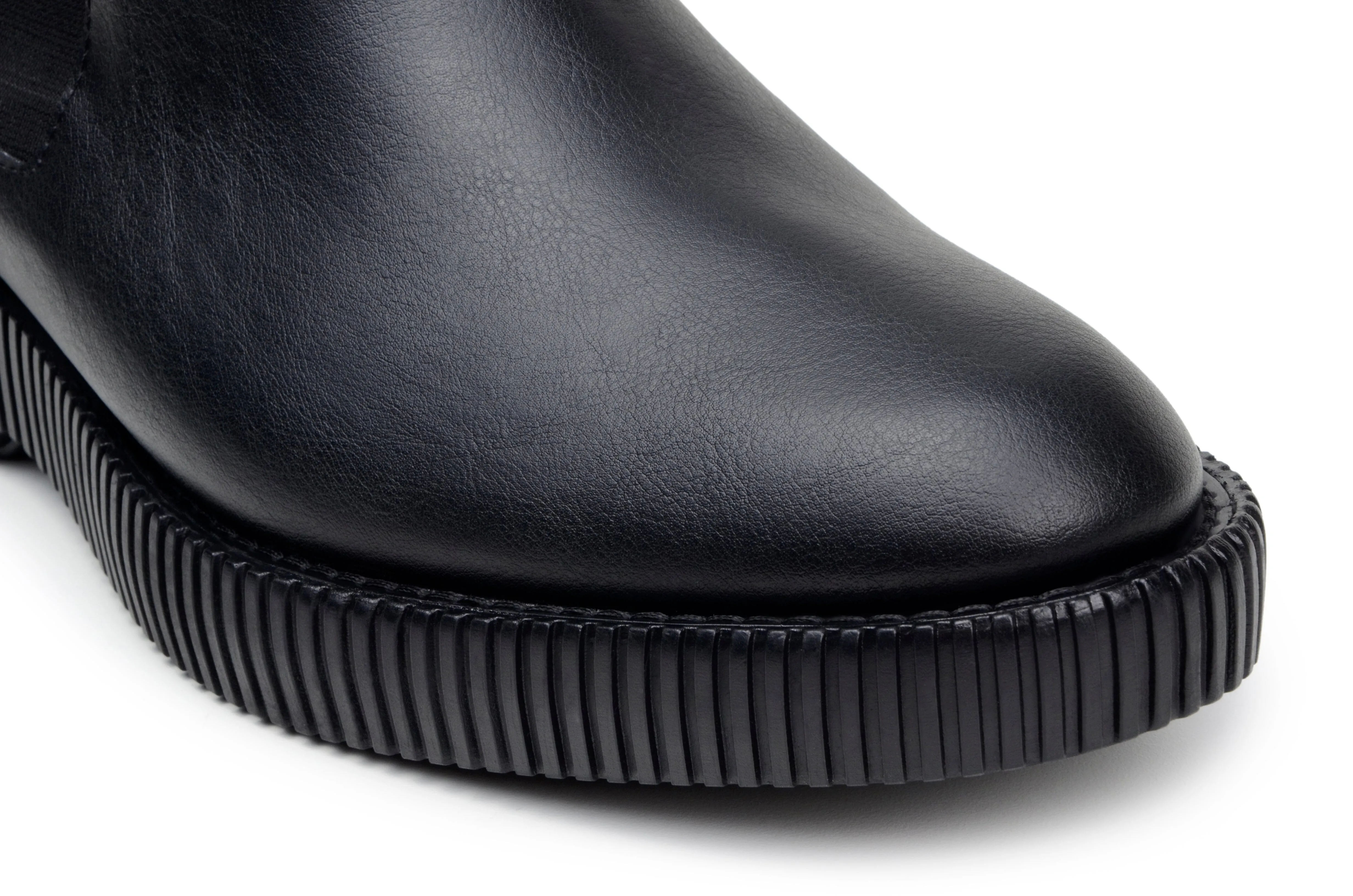 'Rafael' men's creeper sole chelsea boot in vegan leather by Zette Shoes - black Hobnail Boots