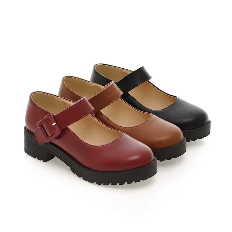 Flat Clubbing Shoes Women's Buckle Mary Jane Pumps Flats Shoes