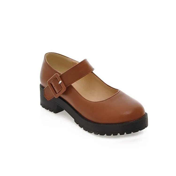 Soft Comfortable Flat Shoes Women's Buckle Mary Jane Pumps Flats Shoes