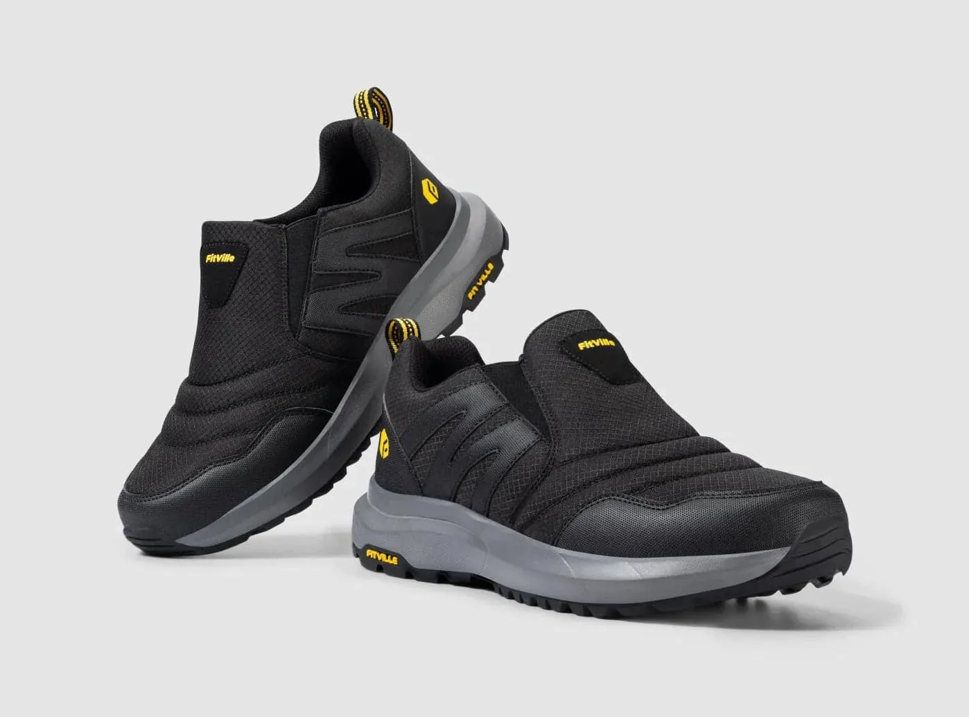 FitVille Men's Explorer Outdoor Slip-On V2 Travel Flat Shoes