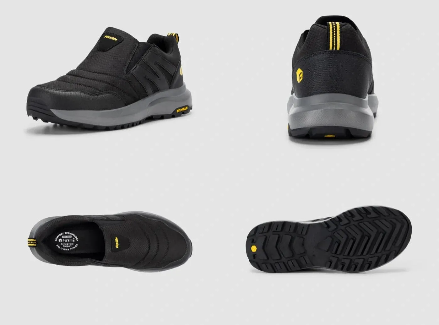 FitVille Men's Explorer Outdoor Slip-On V2 Bridal Shoes Ballet Flats