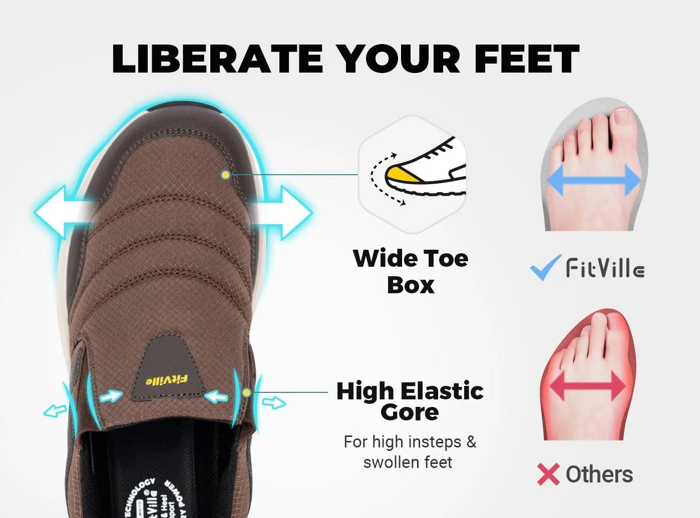 FitVille Men's Explorer Outdoor Slip-On V2 T Flat Shoes