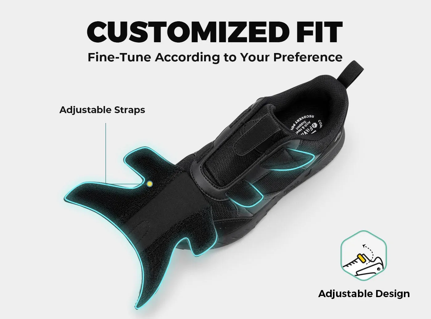 FitVille Men's Rebound Core Walking Shoes V10 Flat Mtb Shoes With Boa